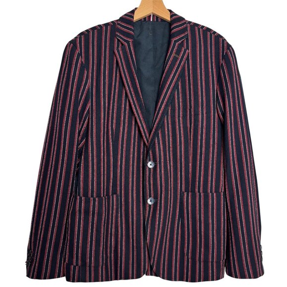 ZARA MAN FULLY LINED CLASSIC STRIPED SUIT BLAZER TAILORED BRITISH BESPOKE 44R - Picture 4 of 10